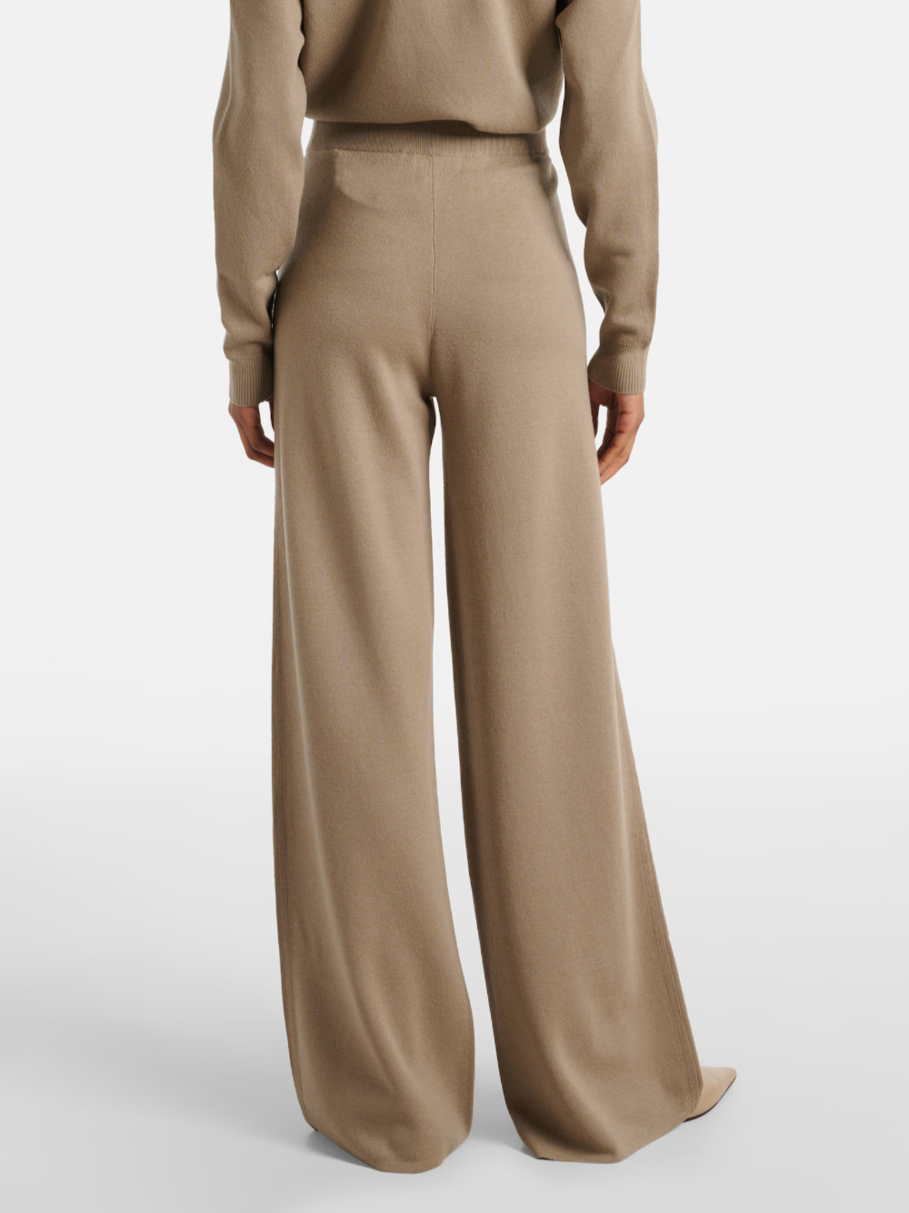 Shop Max Mara High Waist Flared Pants In Nude