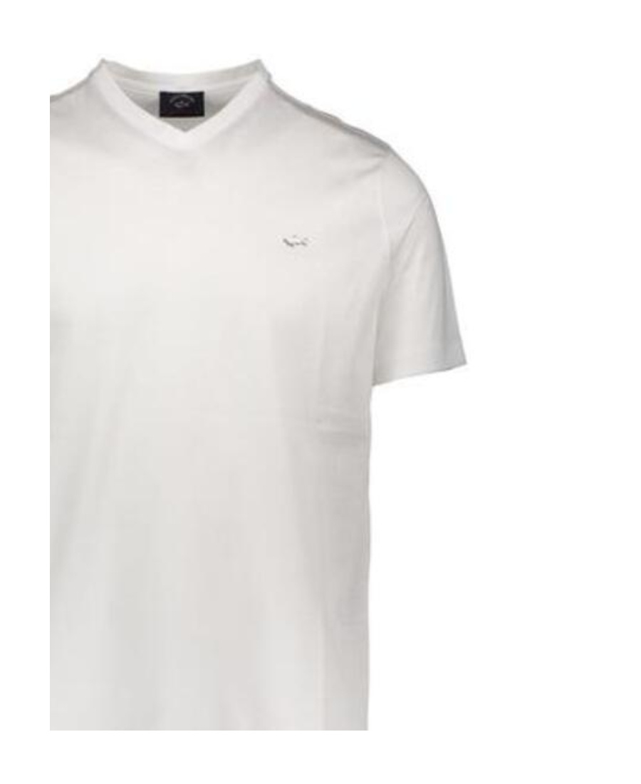 Paul & Shark V-collar Short-sleeved T-shirt In White