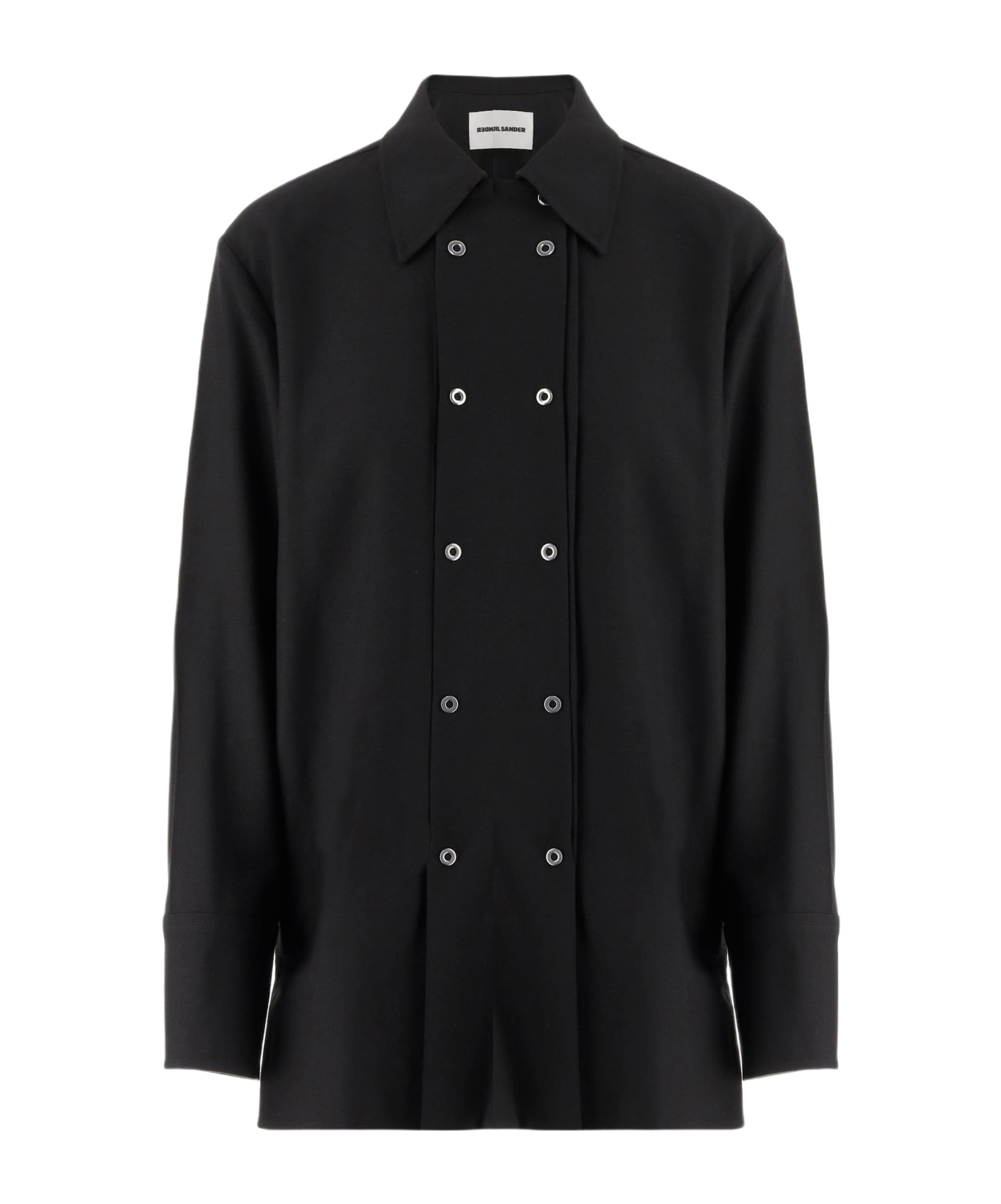 Jil Sander Double-breasted Virgin-wool Coat In Black