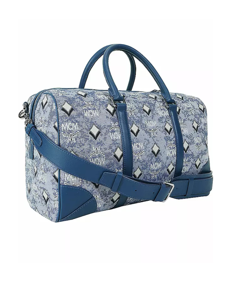 Mcm Logo Shoulder Bag In Blue