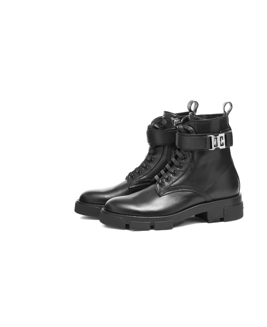 Givenchy Logo Jacquard Lace-up Ankle Boots In Black