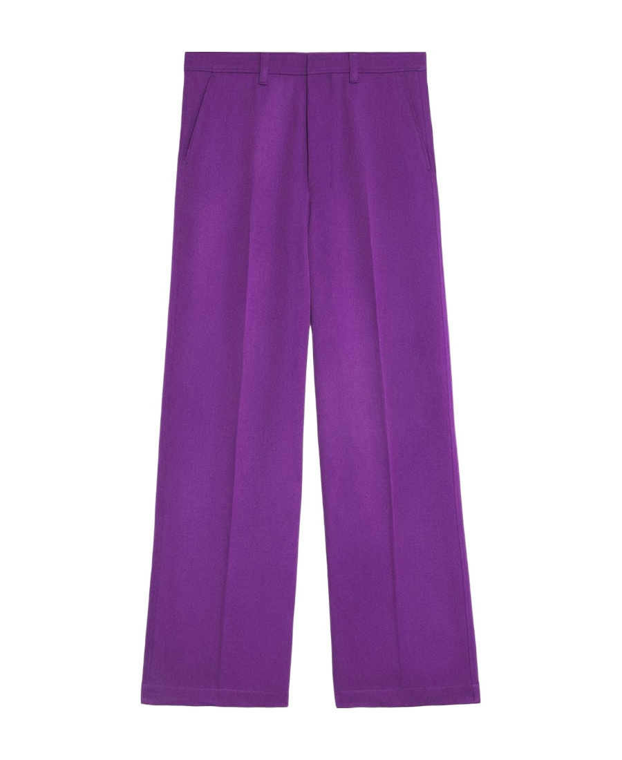 Ami Alexandre Mattiussi Wide-leg Tailored Trousers In Purple