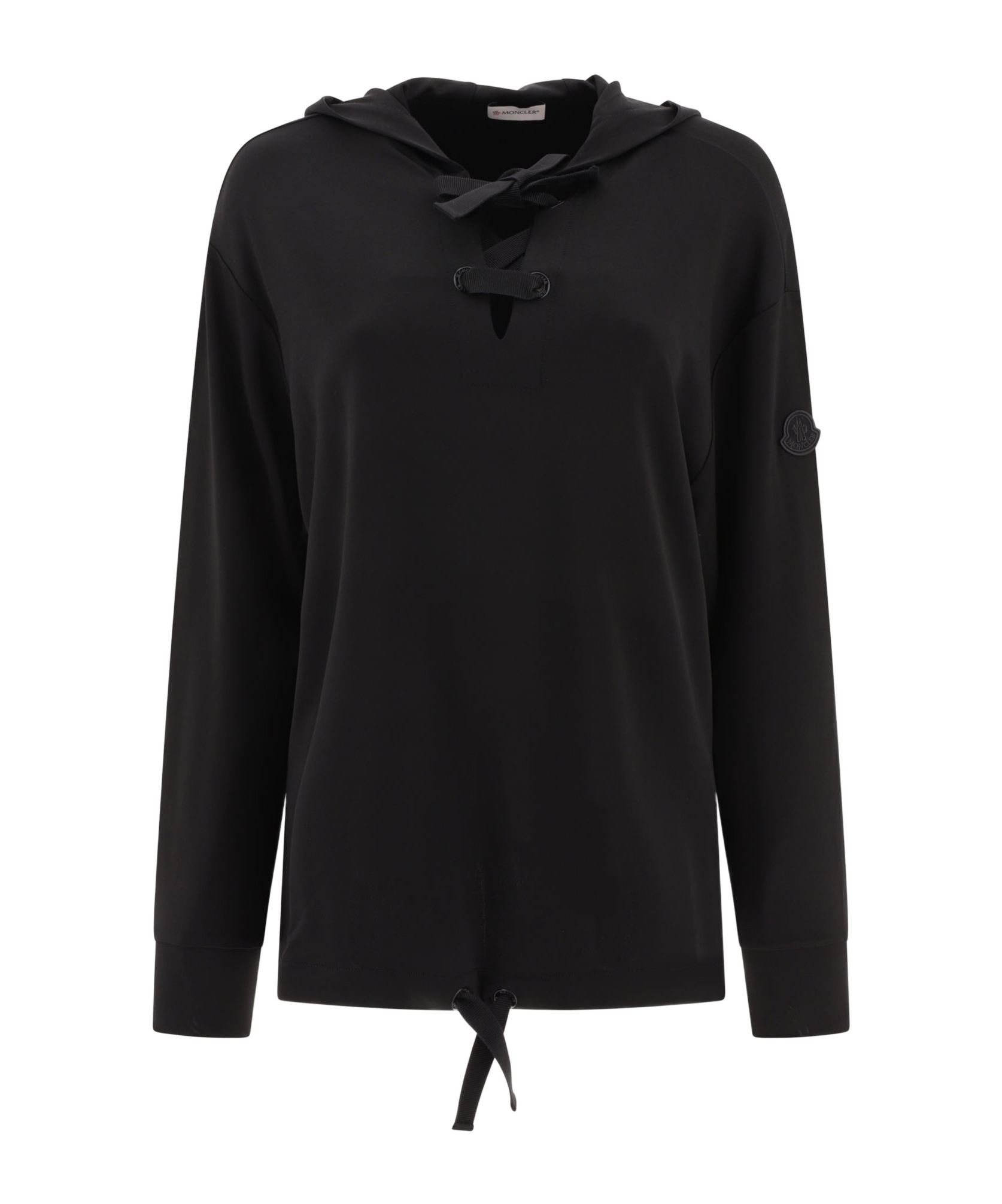 Moncler Logo-patch Hoodie In Black