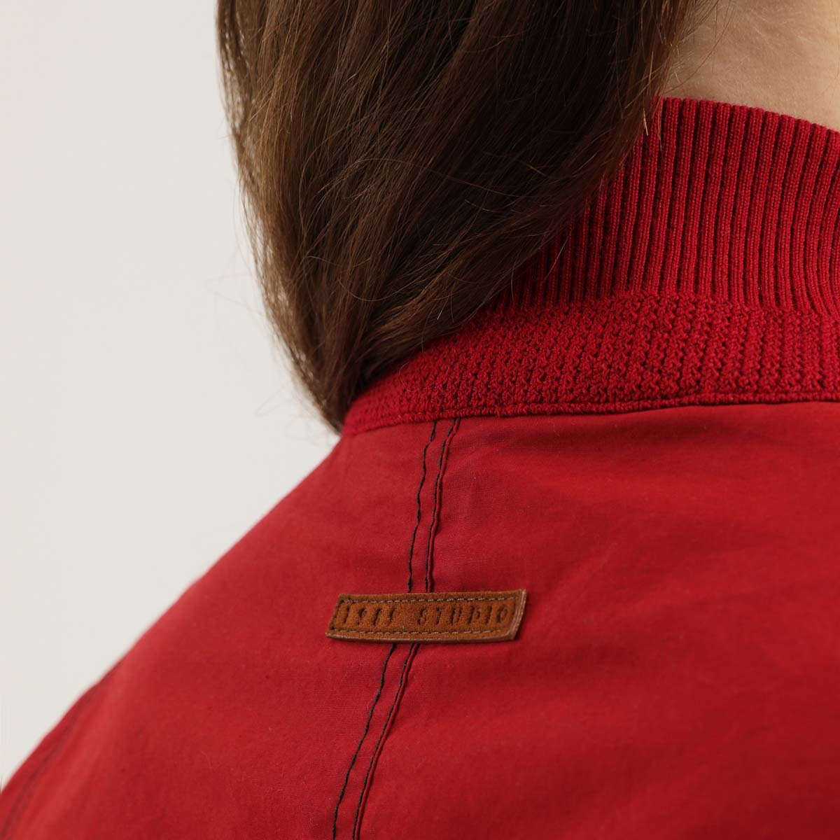 1989 Studio Reversible Jacket Ribbed Collar Cuffs Side Pockets In Red