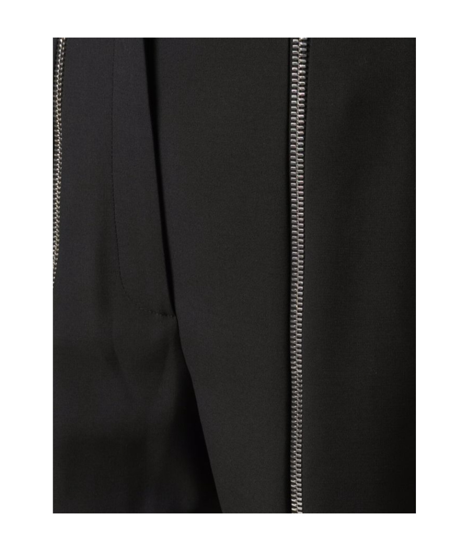 Alexander Mcqueen Decorative Zip-detail Wool Tailored Trousers In Black