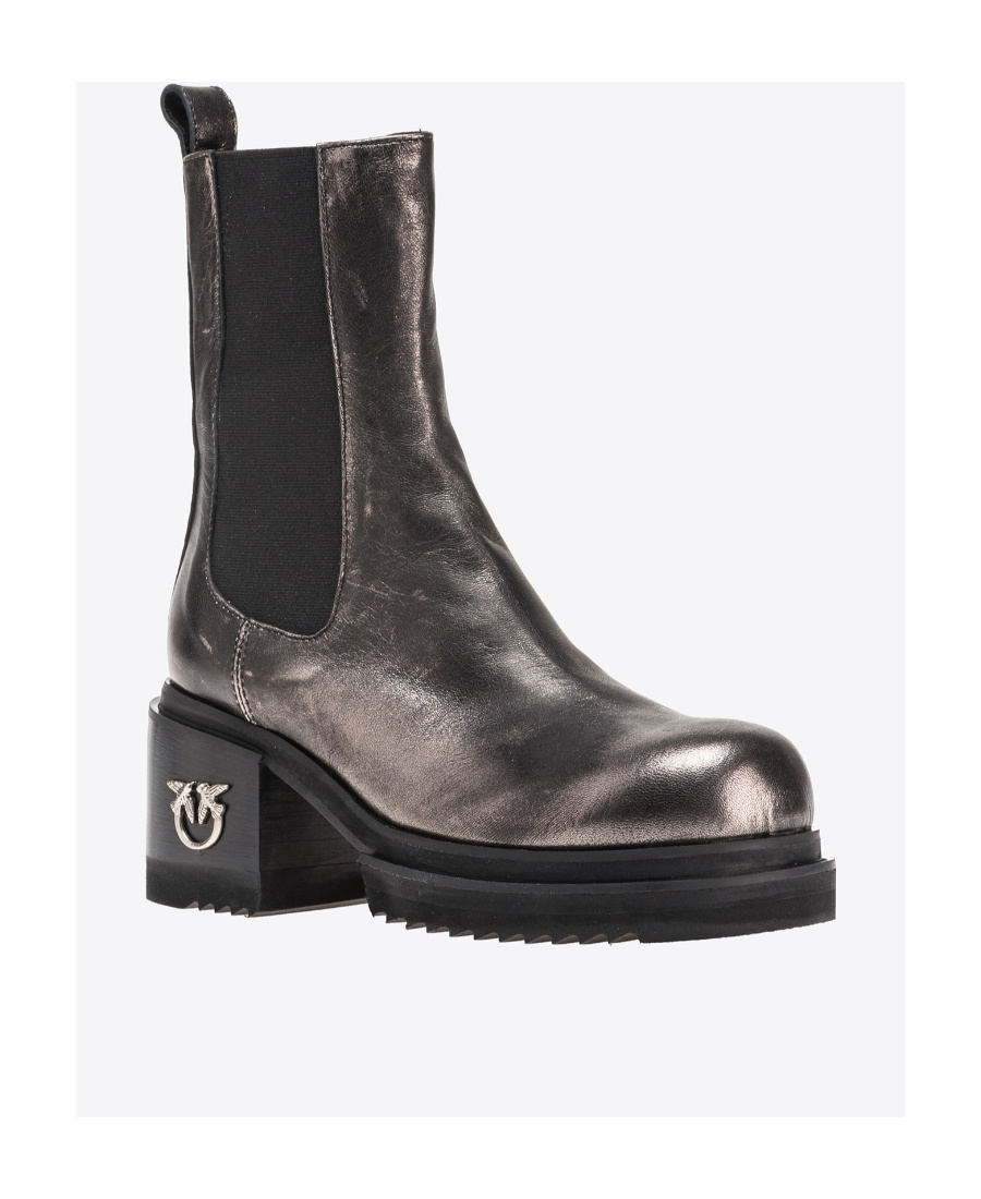Pinko Woman Ankle Boots Lead Size 7 Calfskin In Black