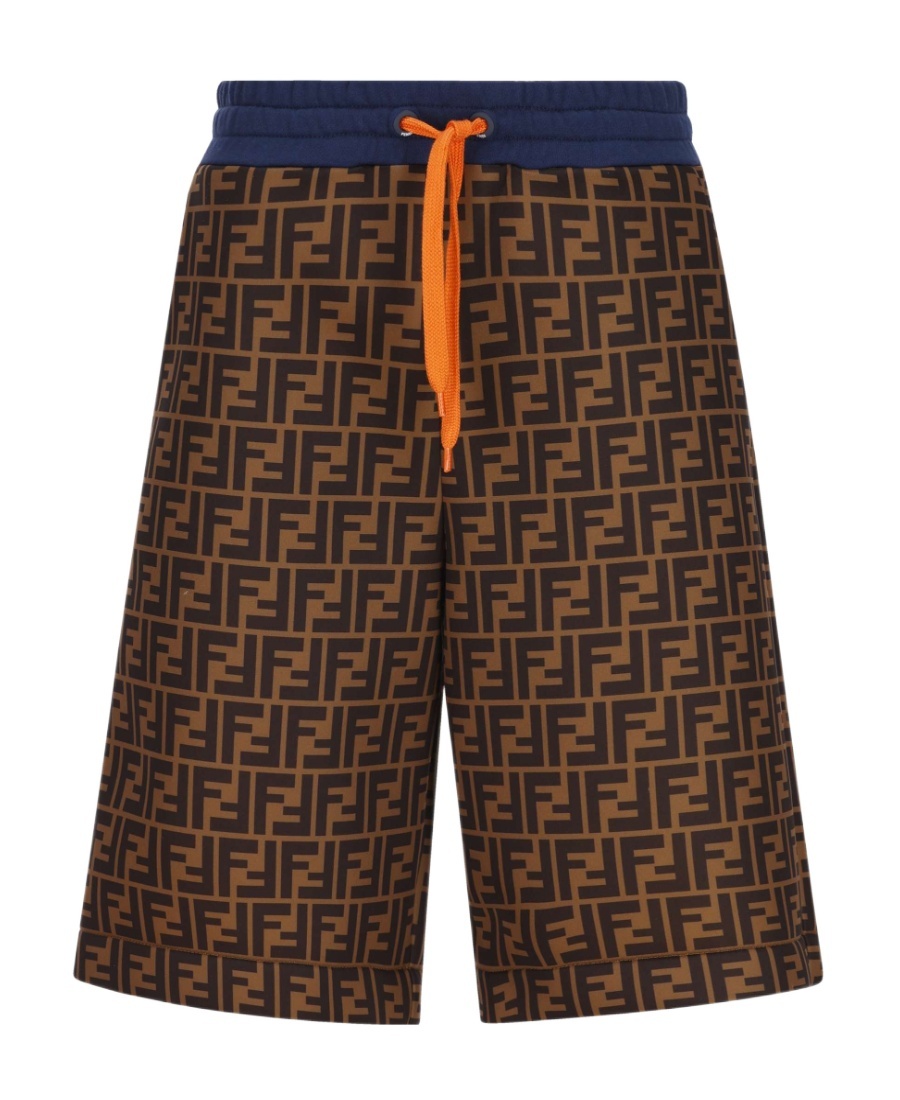 FENDI FENDI KIDS FF MOTIF DRAWSTRING SHORTS