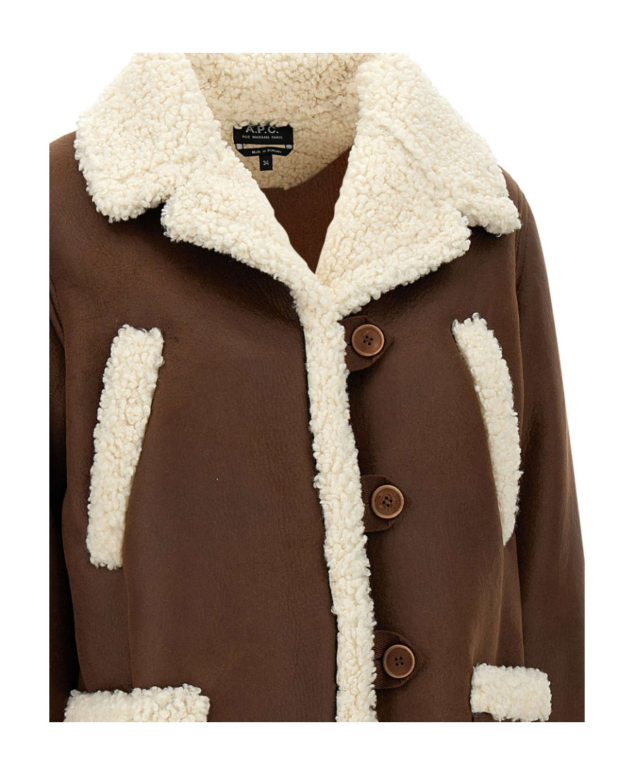 Apc Faux-leather Shearling Jacket In Multicolor
