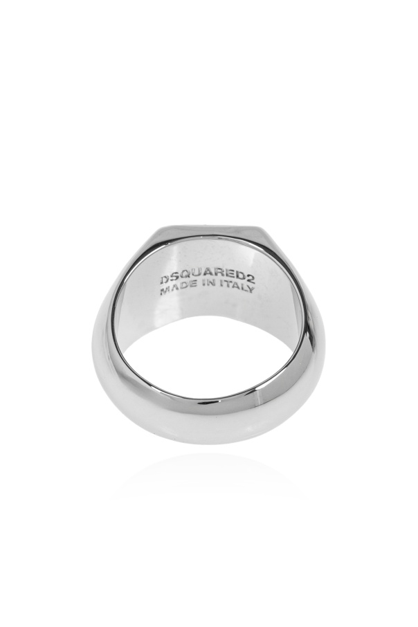 Dsquared2 Silver D2 Hedonism Punk Ring Necklace In White