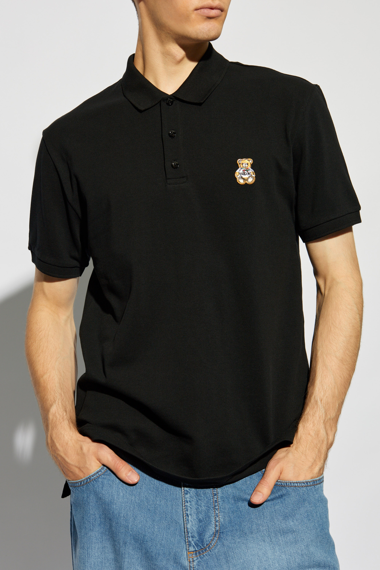 Moschino Short-sleeved Polo Shirt In Black