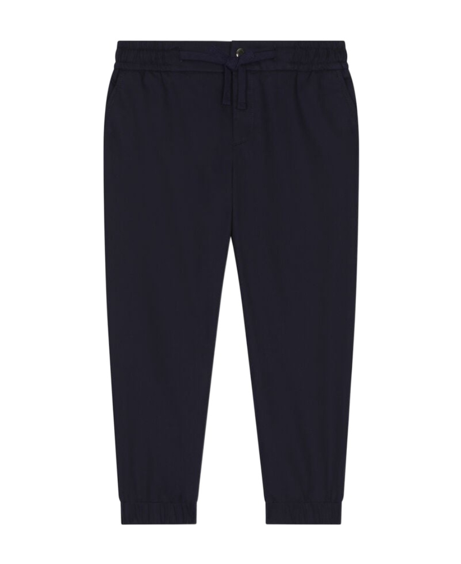 Dolce & Gabbana Logo-plaque Stretch-cotton Track Pants In Black