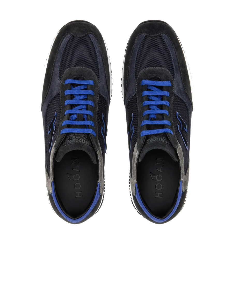 Hogan Interactive Leather Sneakers In Blue