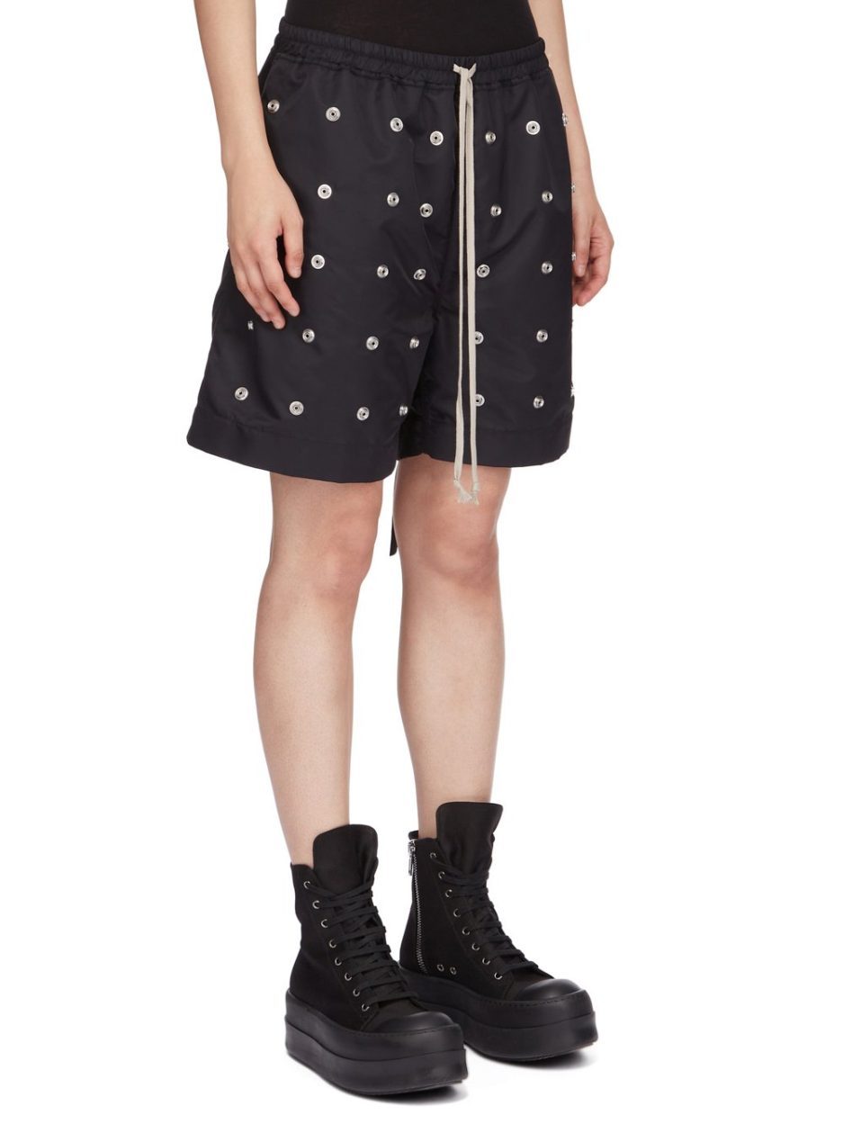 Shop Rick Owens Drkshdw Eyelet-detail Wide-leg Shorts In Black