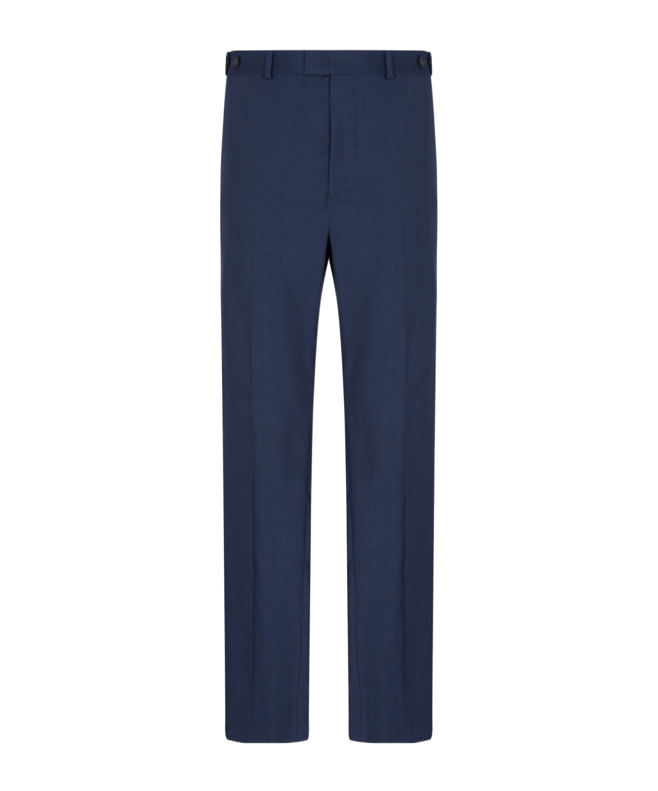 Emporio Armani Icon Tropical Light Wool Canvas Trousers In Blue