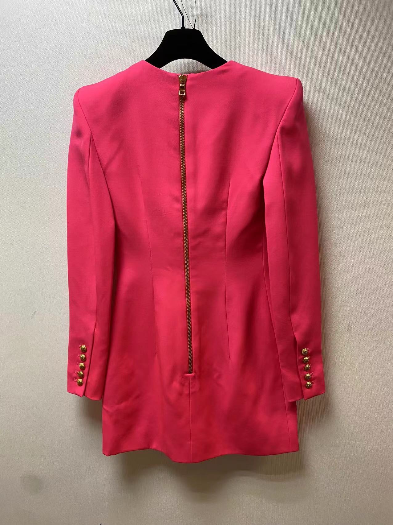 Balmain V-neck Suit Jacket Mini Dress In Red