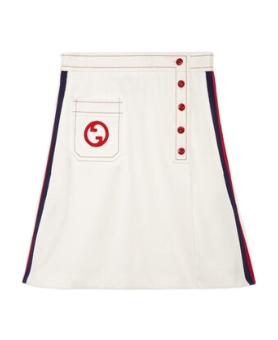 Gucci Interlocking G A-line Skirt Women In White