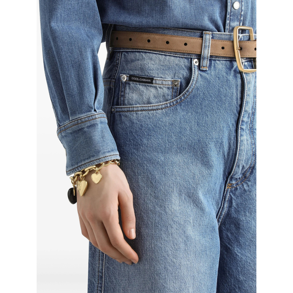 Dolce & Gabbana Blue Five Pocket Jeans With Metallic Logo Patch On The Back In Denim Woman In Blue
