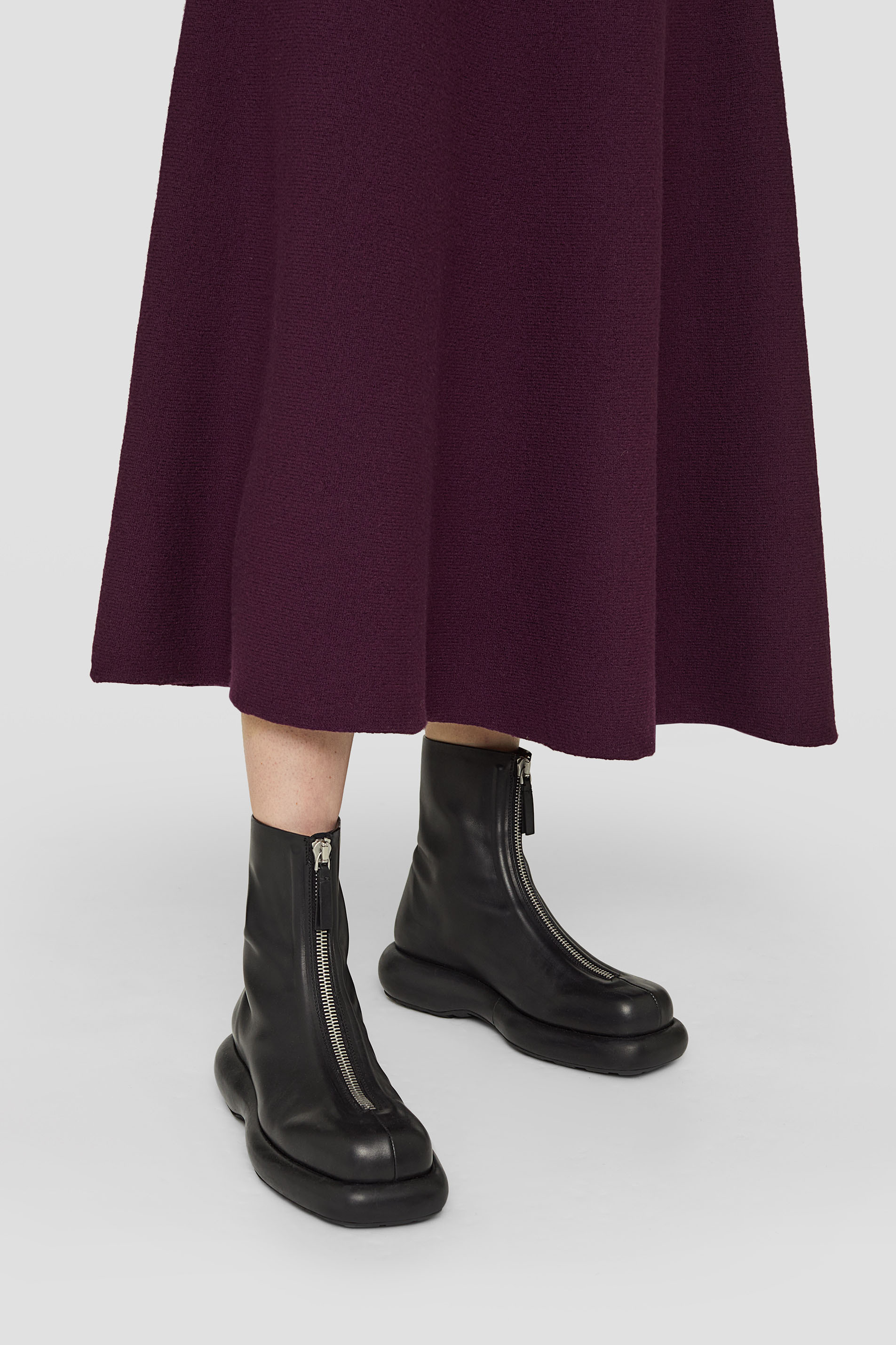 Jil Sander Zip-up Leather Boots In Black