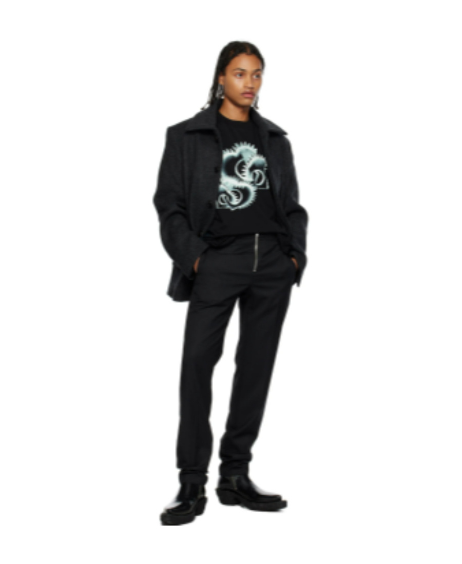 We11 Done Gray Tucked Jacket In Black