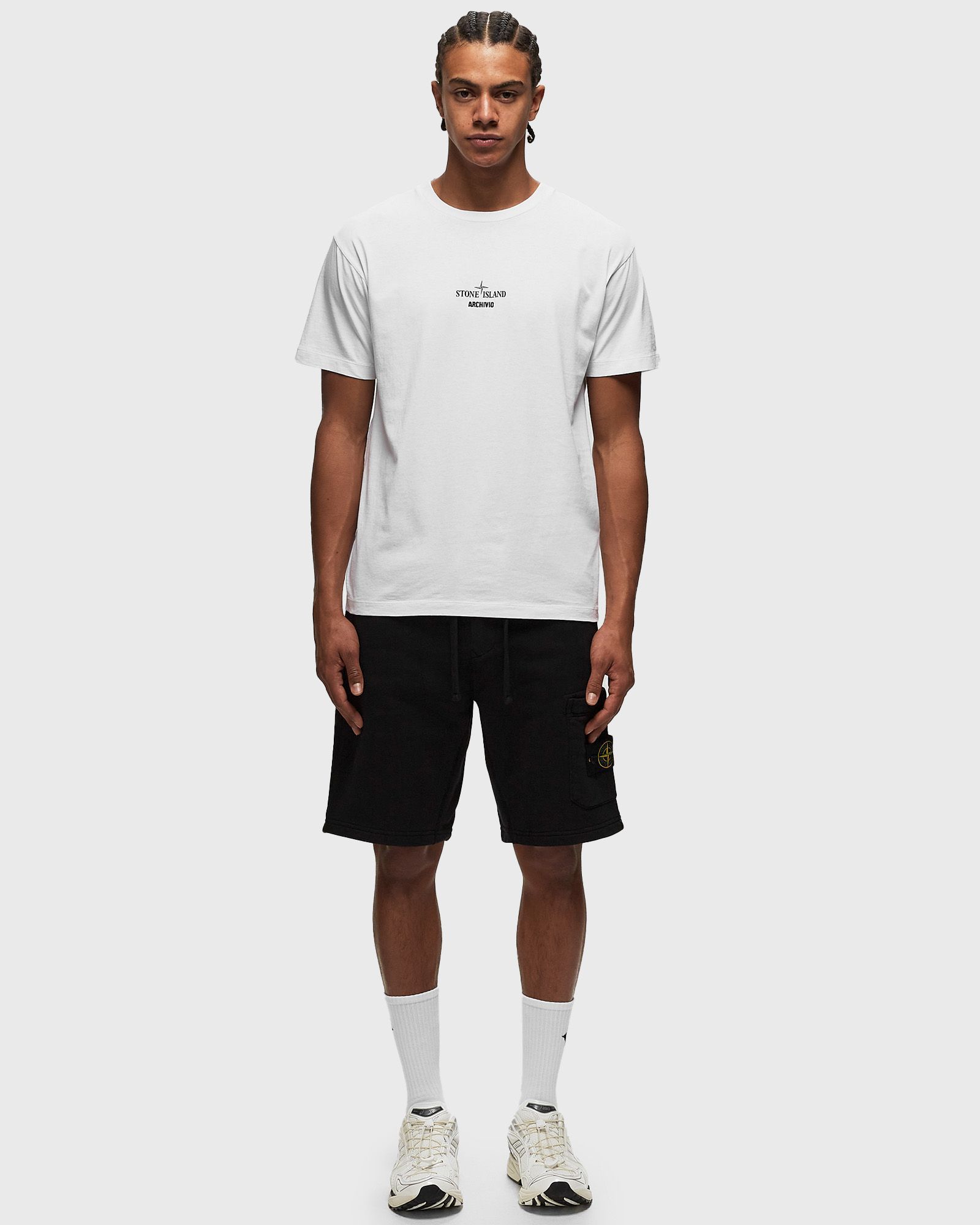 Stone Island Logo-print Organic Cotton-jersey T-shirt In White