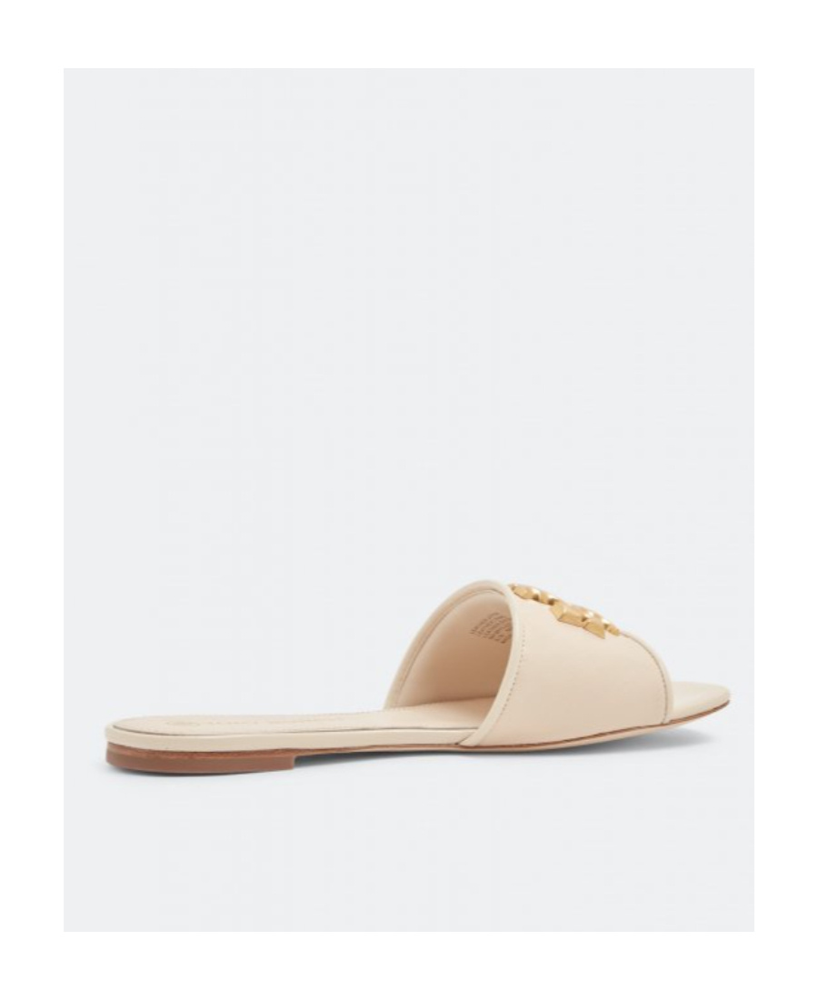 Tory Burch Eleanor Leather Slides In Nude