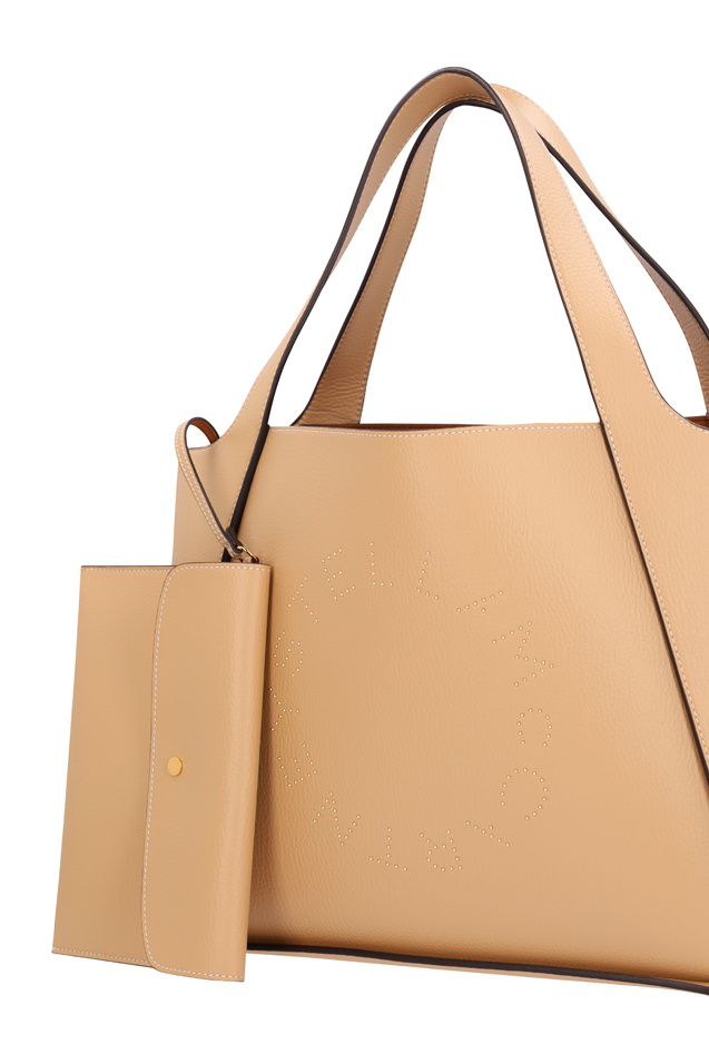 Stella Mccartney Letter Logo Handbag In Nude