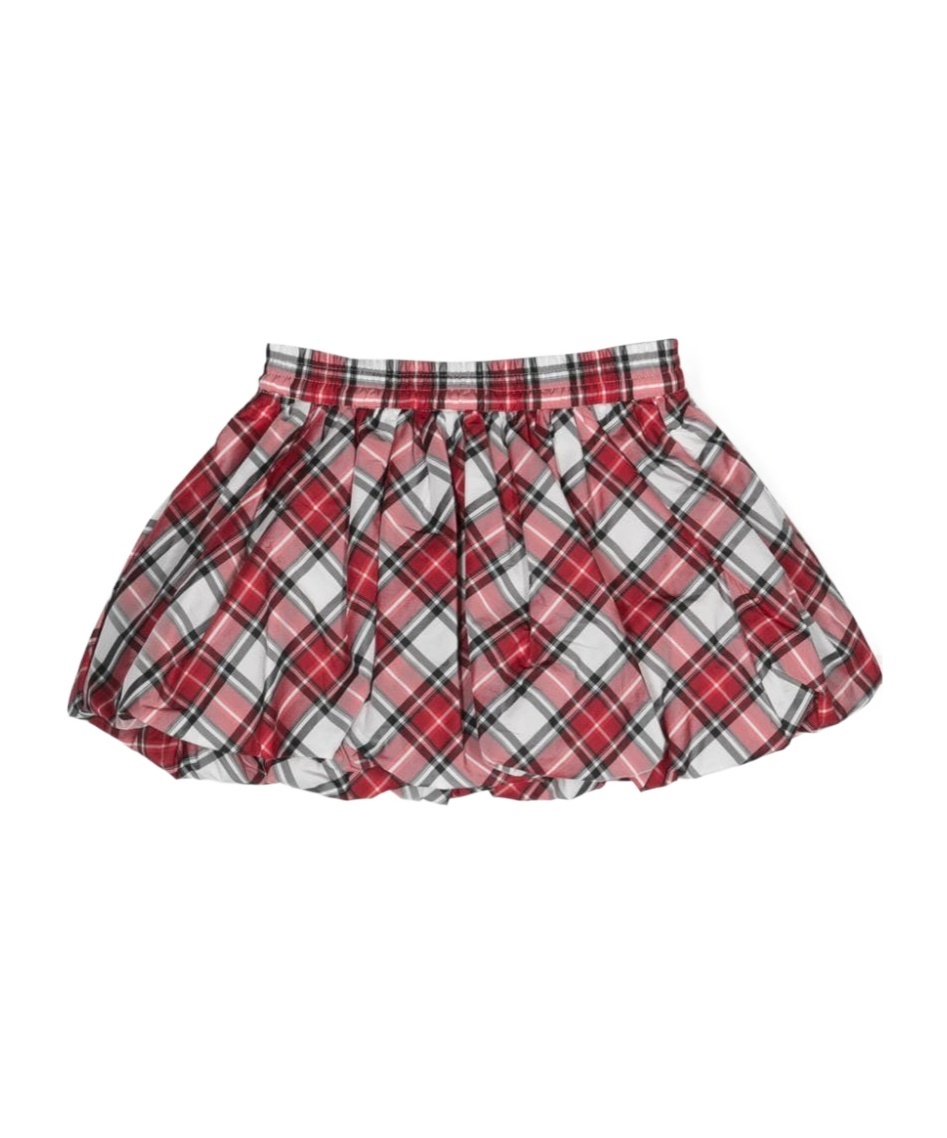 Monnalisa Checked Puffball Skirt In Multicolor