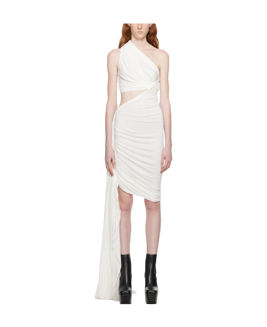 Rick Owens White Ophelia Minidress In White