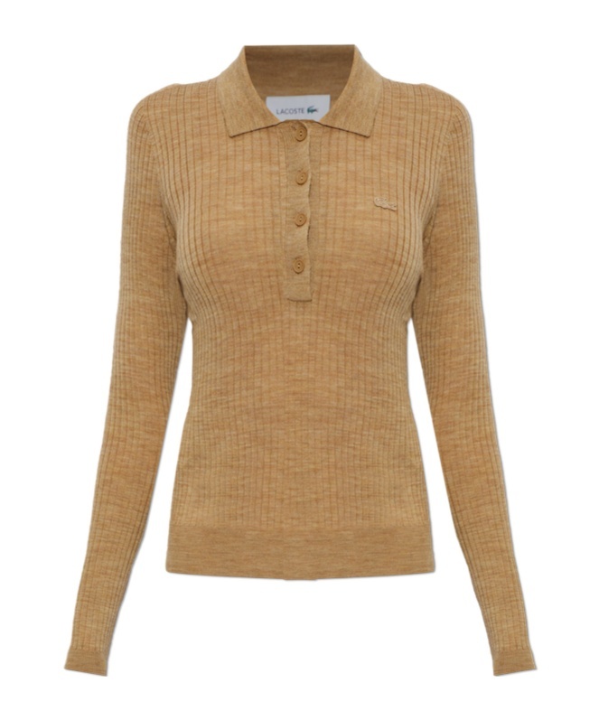 Lacoste Long-sleeve Cardigan In Neutral