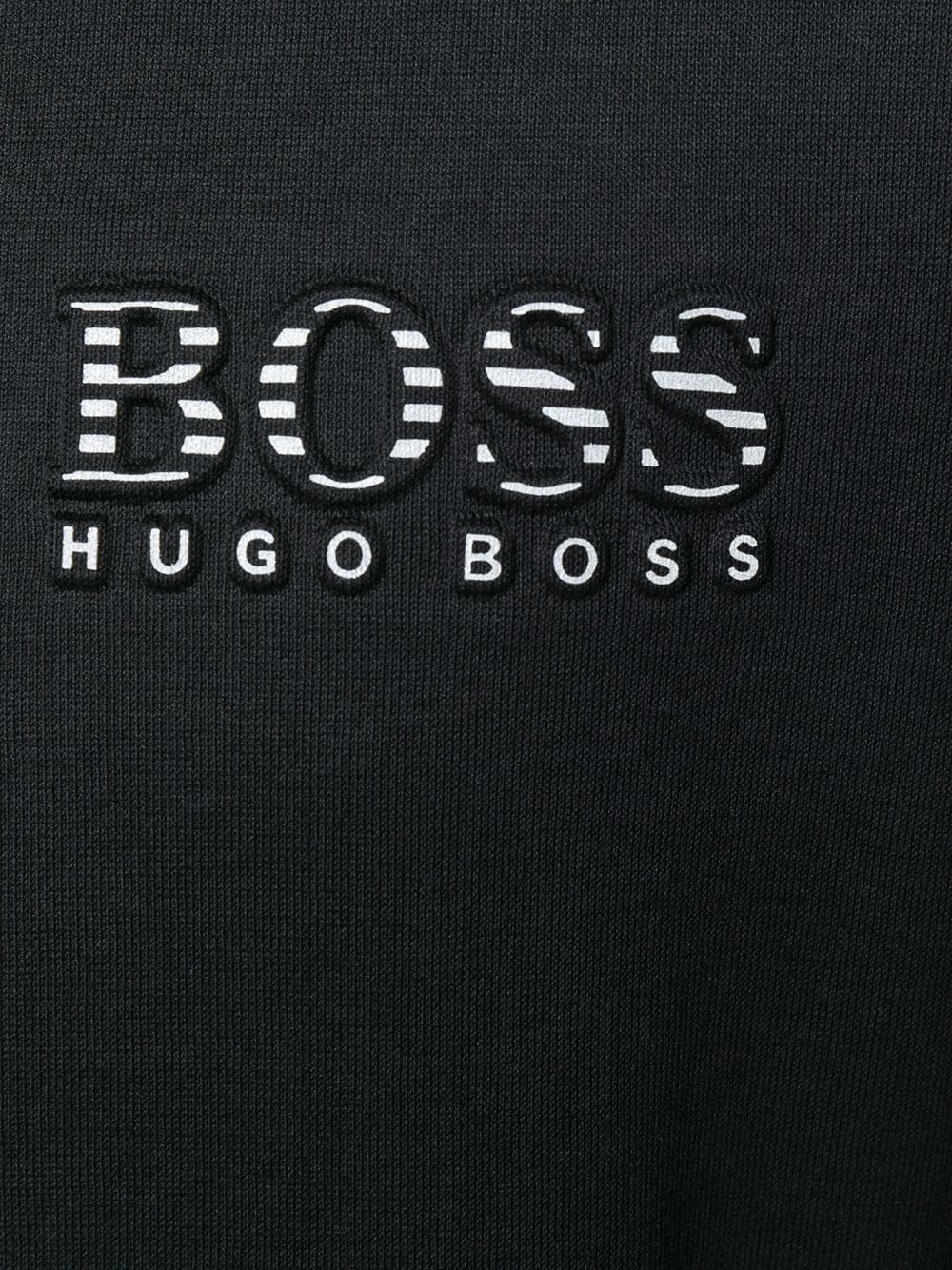 HUGO BOSS LOGO EMBROIDERED PATCH HOODED SWEATER