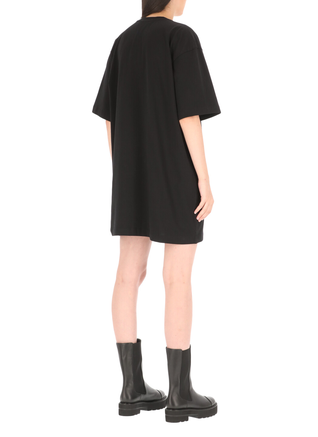 Msgm Logo-print Glitter T-shirt Dress In Black