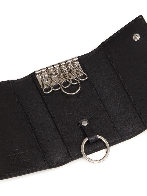 Valentino Vlogo Keyring Pouch In Black