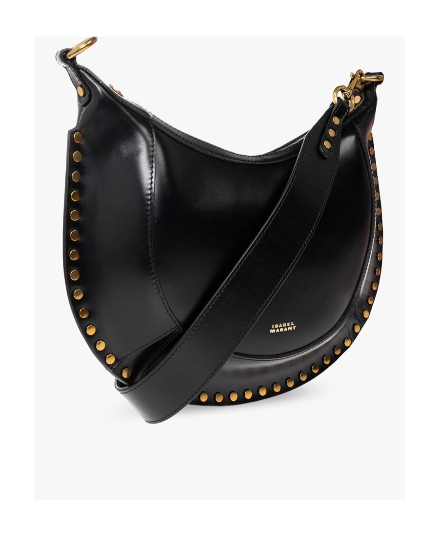 Isabel Marant Leather Shoulder Bag With Metal Details In Black