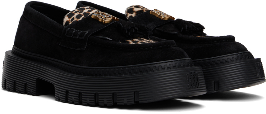 Amiri Ma Tassel Leopard-print Jumbo Loafers In Black