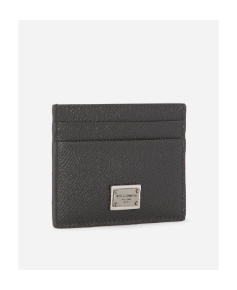 Dolce & Gabbana Black Textured Calf Leather Bi-fold Wallet In Black