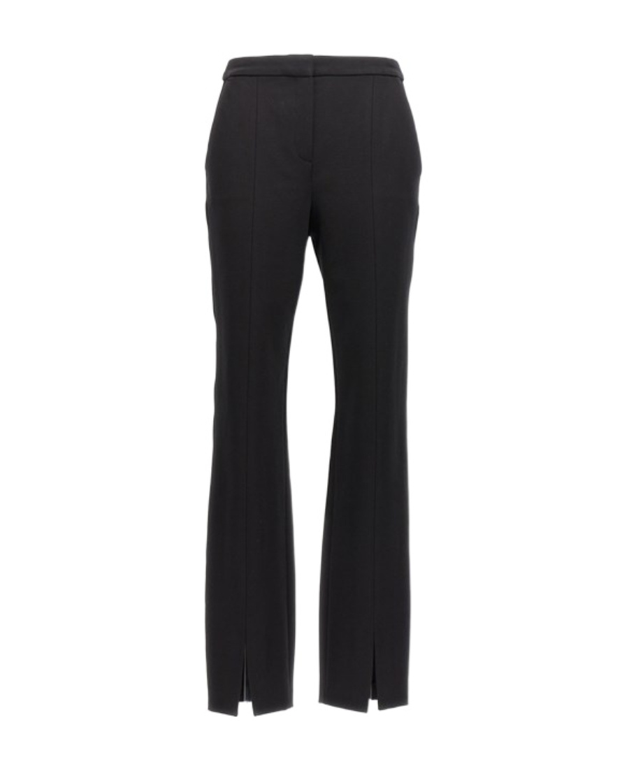 Shop Karl Lagerfeld Logo-tape Straight-leg Trousers In Black