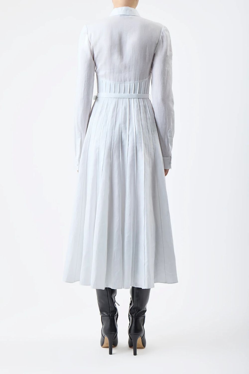 Gabriela Hearst Breton Shirtdress With Slip In Ivory Aloe Linen In White