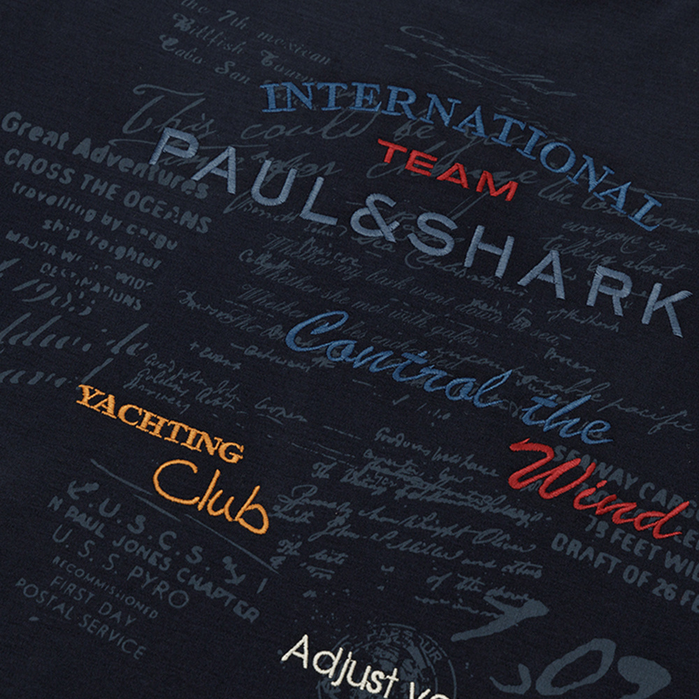 Shop Paul & Shark Logo Pattern T-shirt In Black