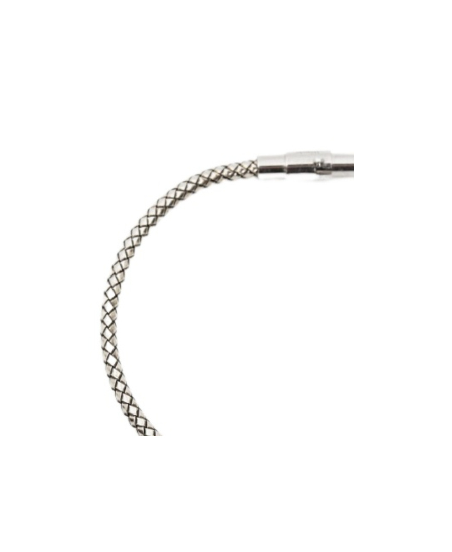 Alexander Mcqueen Skull-charm Woven Bracelet In Gray
