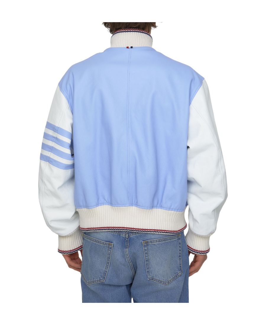Thom Browne 4 Bar Stripe Bomber Jacket In Blue