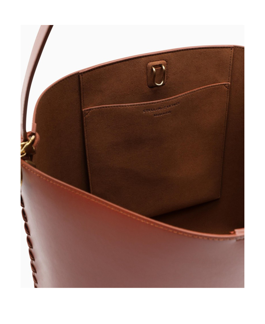 Stella Mccartney Chain Link Open Top Shoulder Bag In Brown