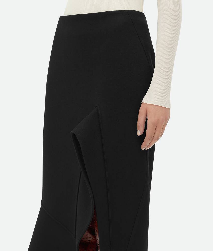 Bottega Veneta Structured Midi Skirt In Black