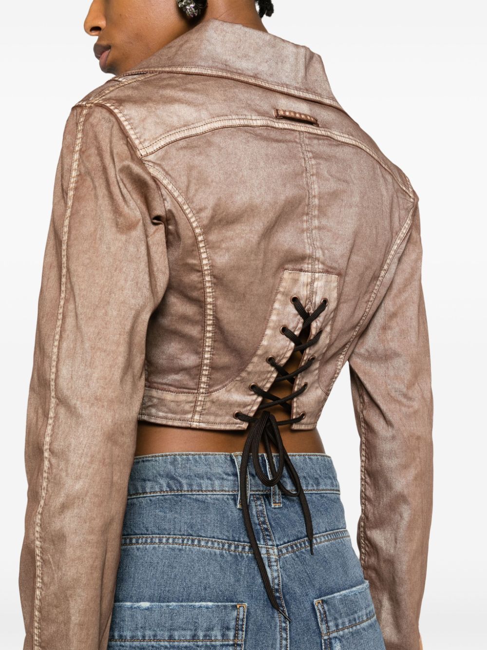 Jean Paul Gaultier Brown Knwls Edition Jacket In Nude