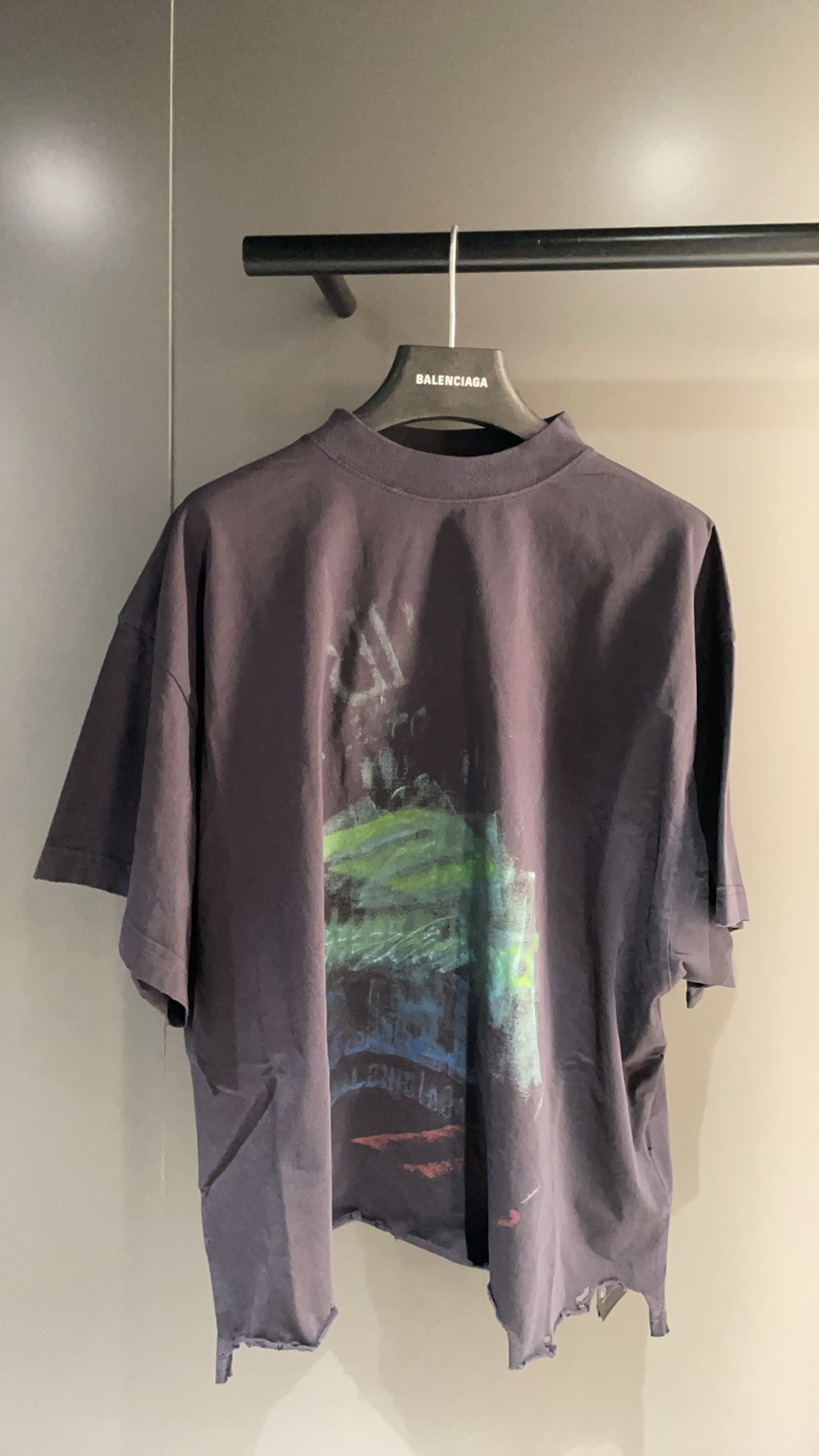 Balenciaga Cotton Cropped Graphic T-shirt In Black