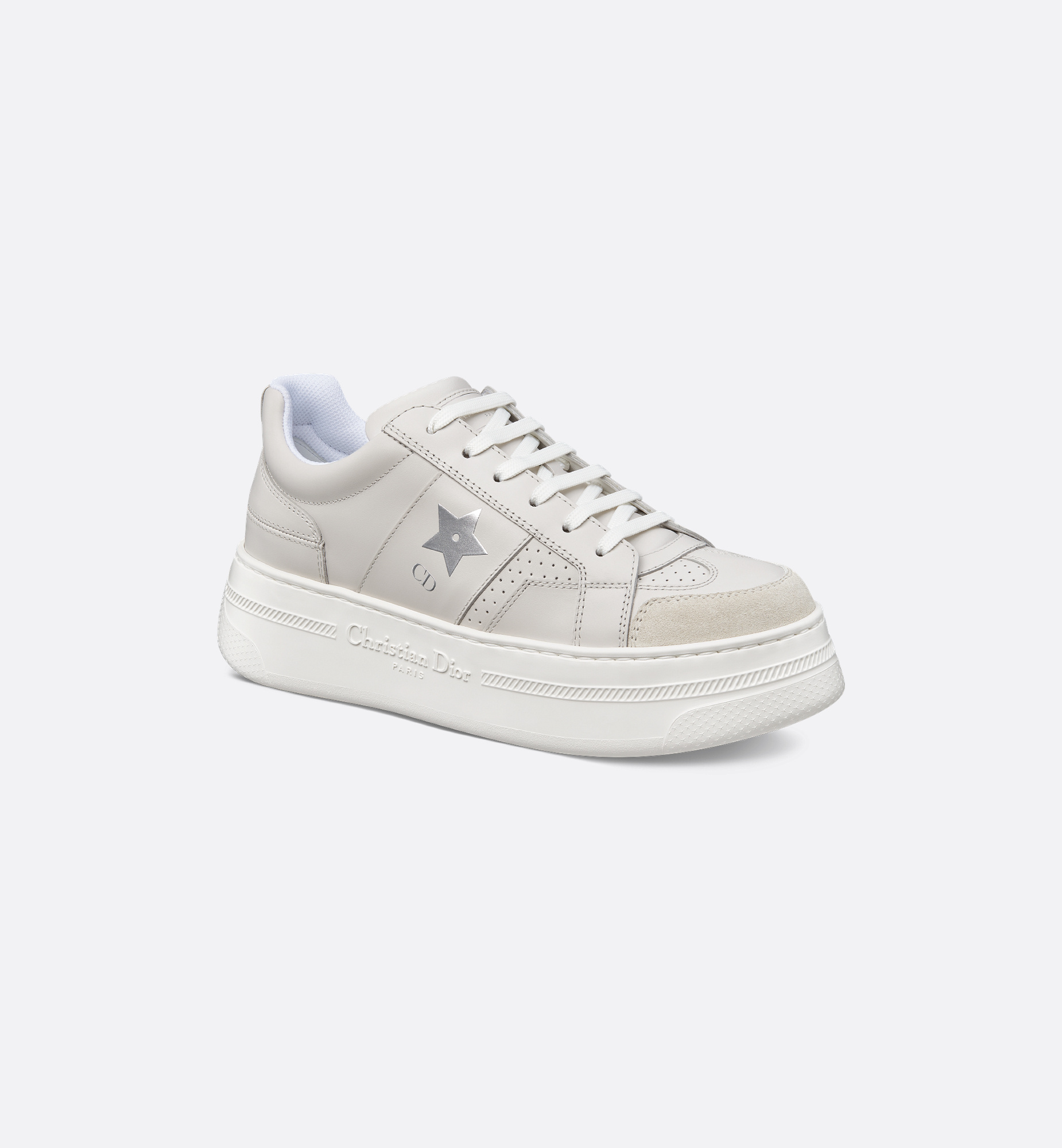 Dior Star Platform Sneaker In White