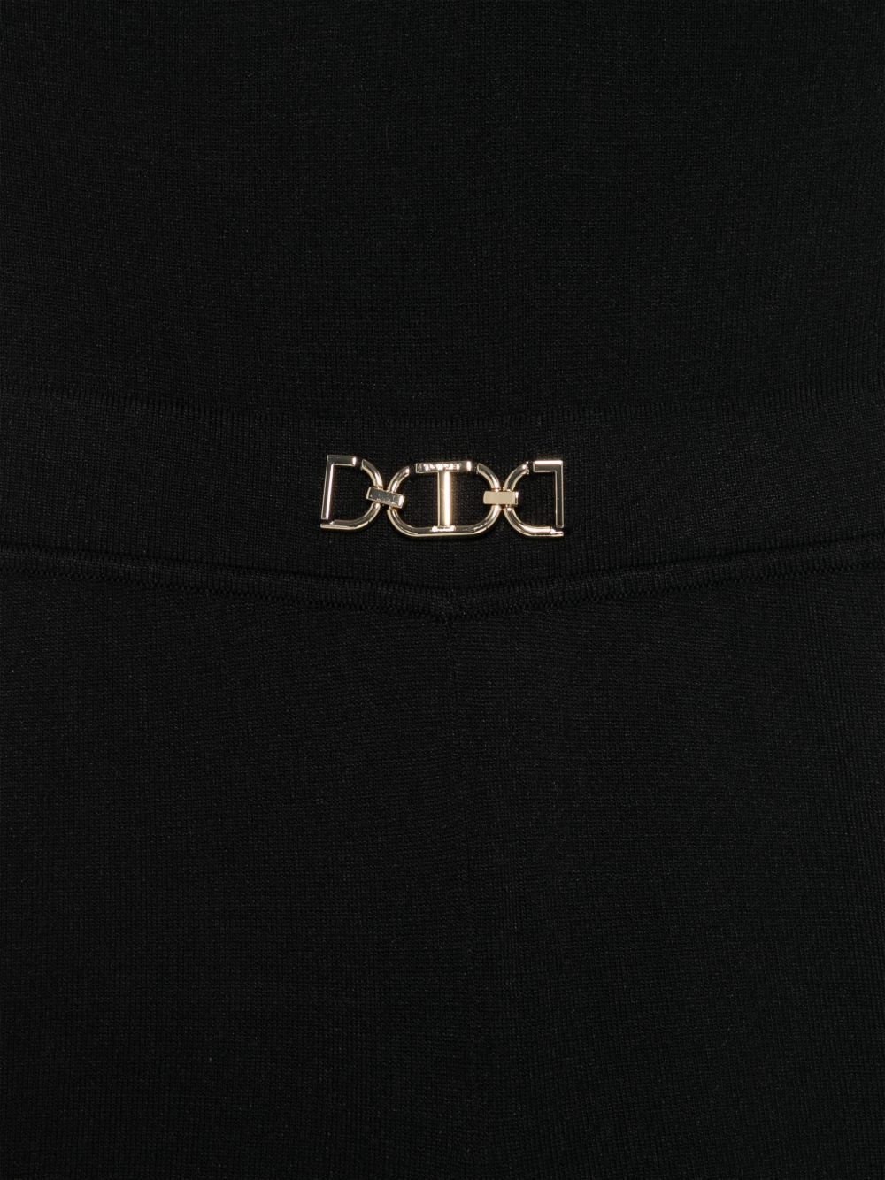Twinset Knit Jumpsuit With Jacquard Oval T In Black