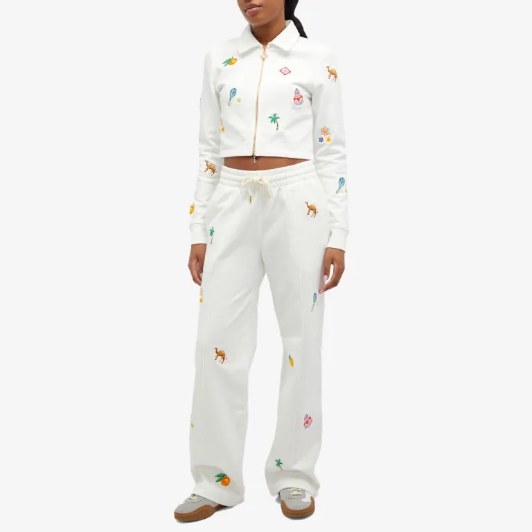 Casablanca Elements En Crayon Cropped Jacket In White