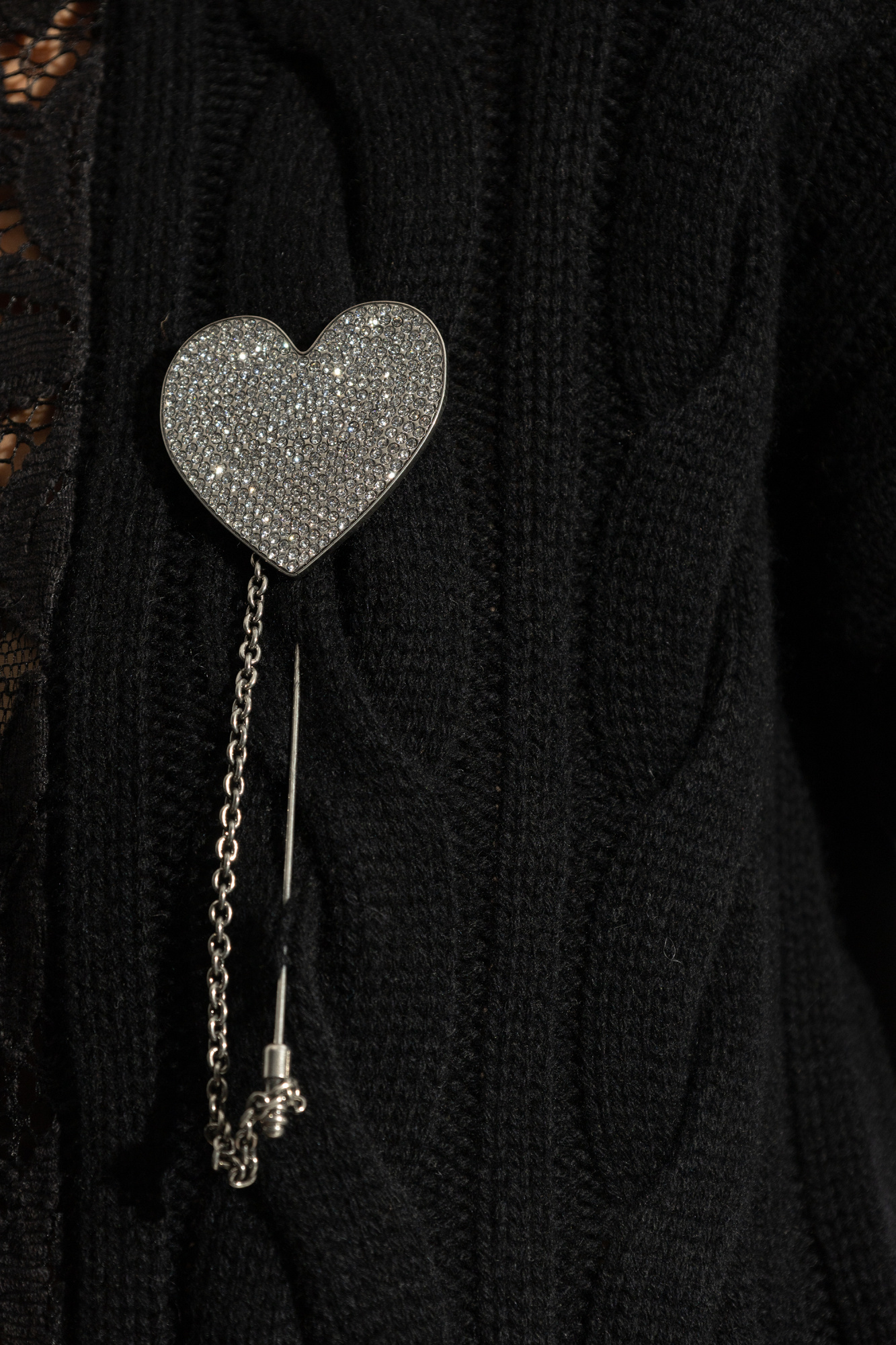 Moschino Heart-shaped Brooch In Silver