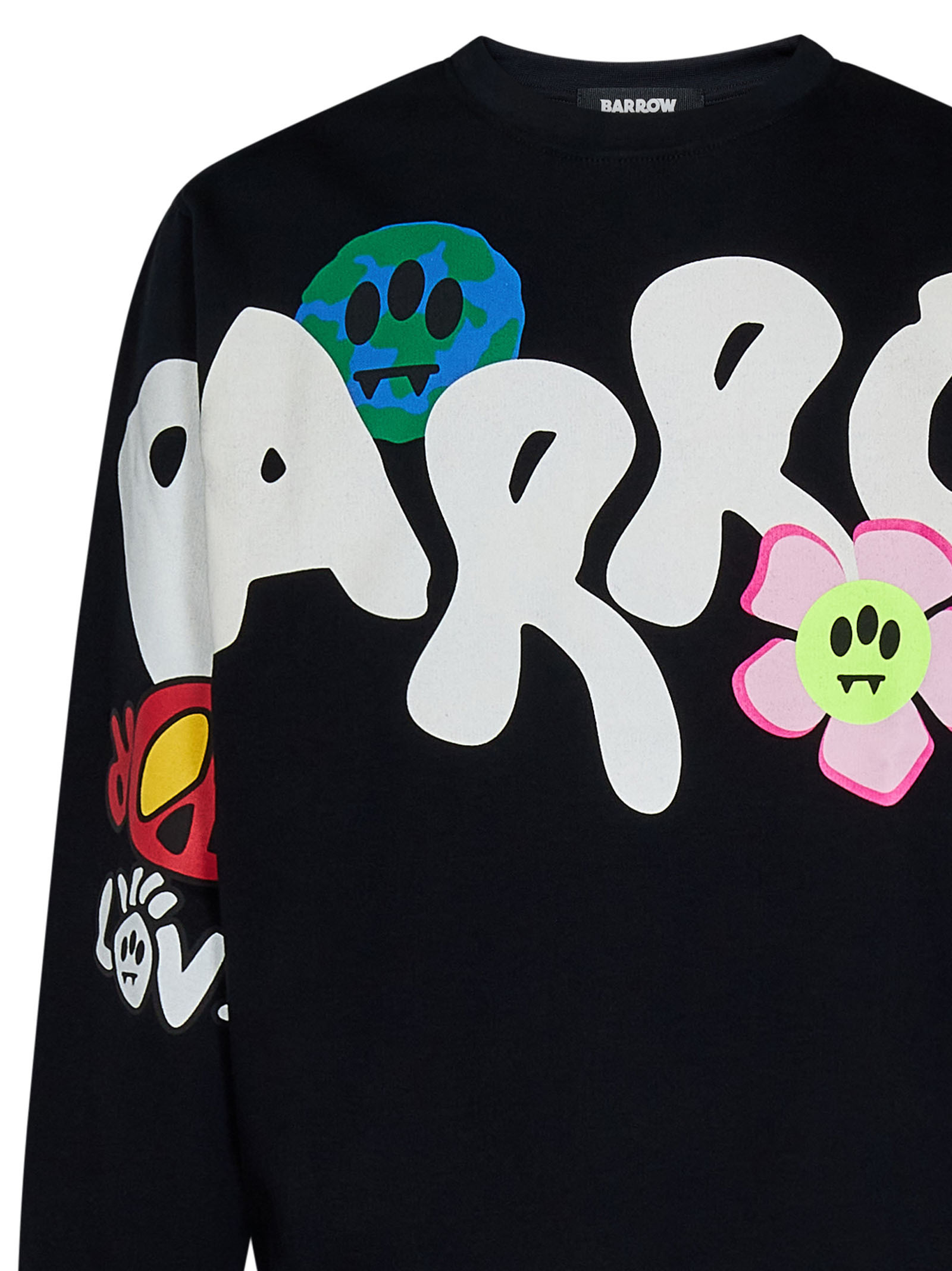 Barrow Logo-print Cotton Sweatshirt In Black