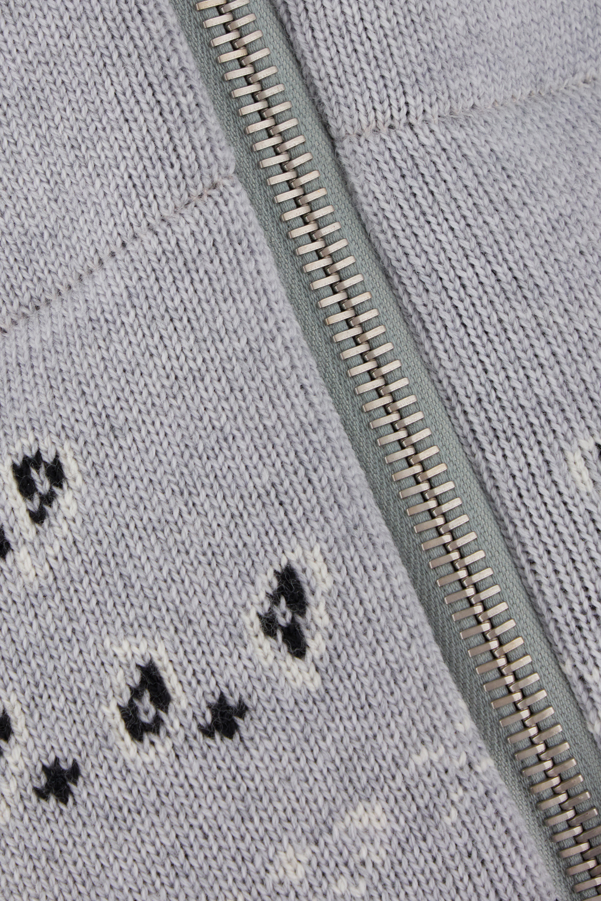 Alanui Wool Bandana Embroidered Down Jacket In Gray